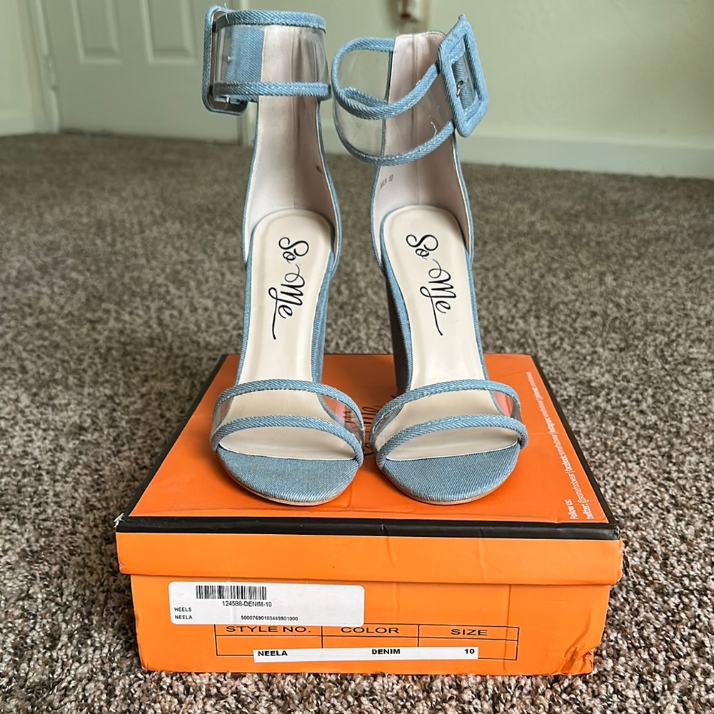 Blue Denim Heels - Picture 2 of 3